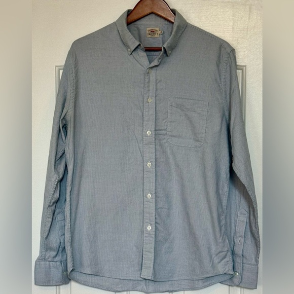 EUC Faherty Brand Button-Up Shirt Men’s Large | Heather Blue Coastal Oxford - Picture 1 of 12